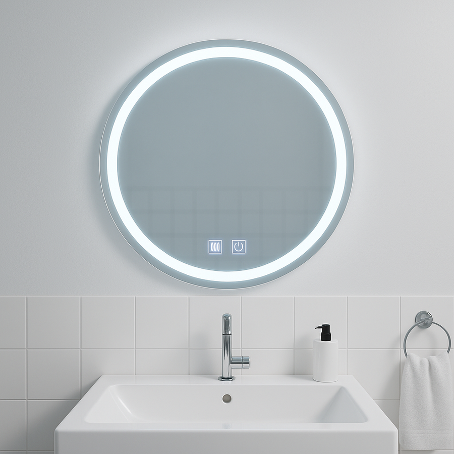 Oglinda LED Rotunda, 60cm, Lucea Touch, Sistem Dezaburire, Dimabila