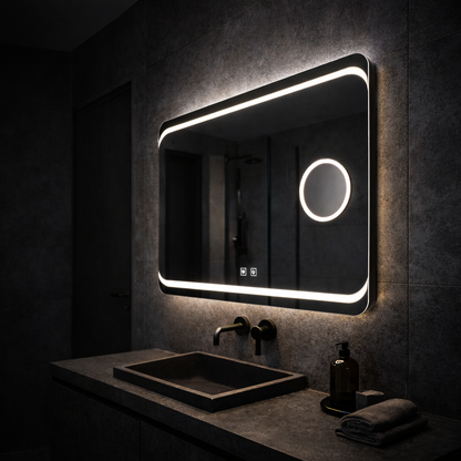 Oglinda LED Rectangulara, 80x60cm, Stella Touch, Sistem Dezaburire