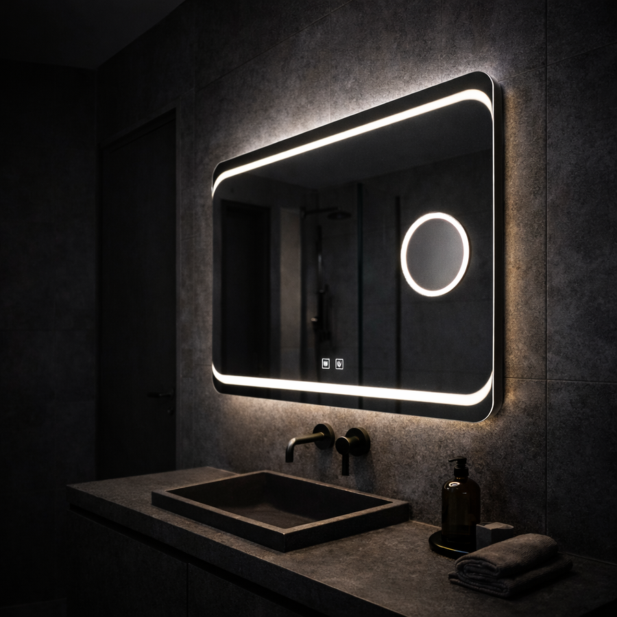 Oglinda LED Rectangulara, 80x60cm, Stella Touch, Sistem Dezaburire