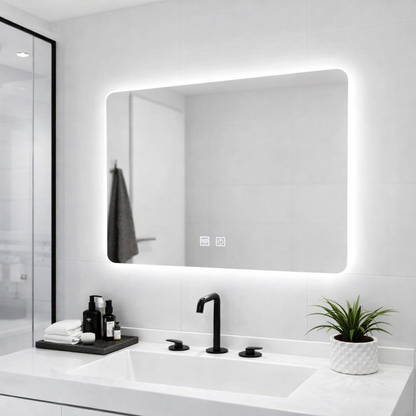 Oglinda LED Dreptunghiulara ARTEA Touch, 80X60cm, Sistem Dezaburire, Dimabila, Lumina Race 6000K