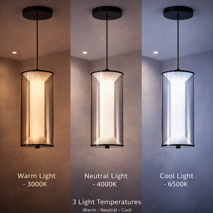 Lustra LED Suspendata cu Telecomanda 78W, LM511/3BK, Inaltime Reglabila, Lumina Calda/Rece/Neutra, Alb, Metal