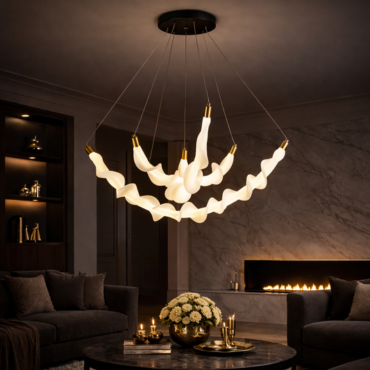 Lustra LED Suspendata Acril LT760/3GD, 28W, Lumina Calda/Neutra/Rece 3000/4000/6000K, Alb, Inaltime Reglabila, Metal si Acril