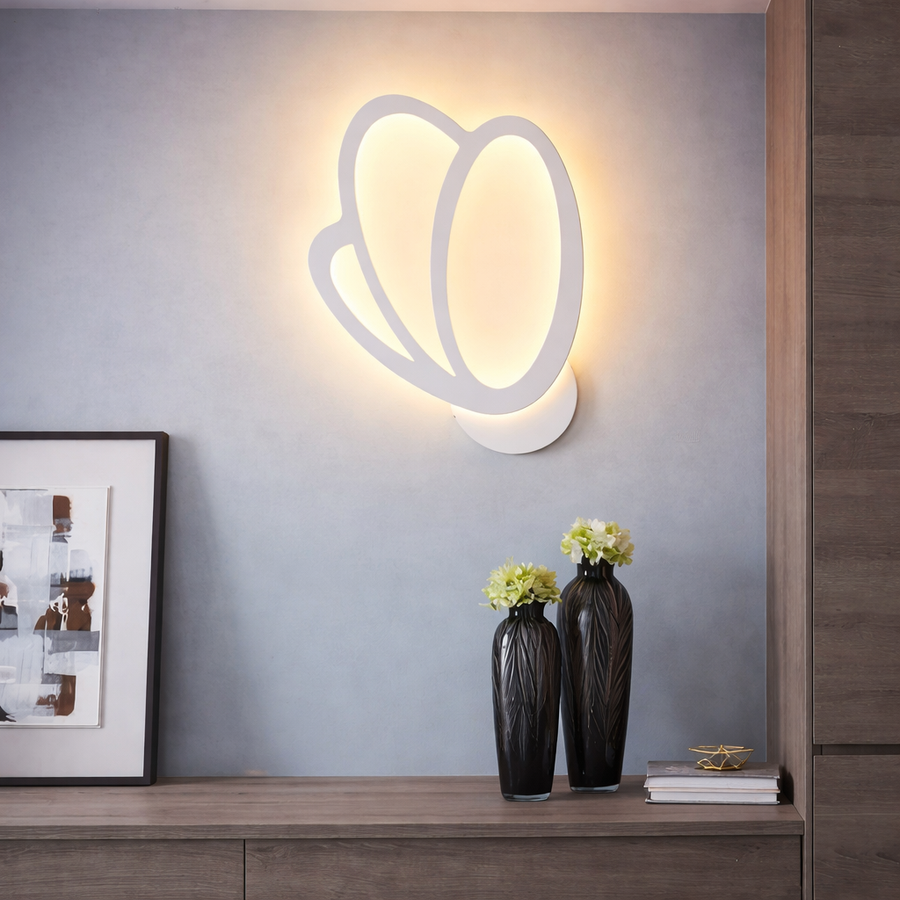 Aplica LED de Perete Tulip 16W, Lumina Rece/Calda/Neutra 3000K/4000K/6000K, Alb, Metal si Acril