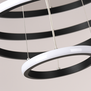 Lustra LED suspendata RICCI 48W, 3 Cercuri, lumina Rece/Calda/Neutra, Negru, Inaltime Reglabila