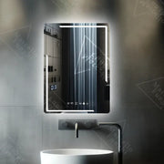 Oglinda LED Rectangulara, 60x80cm, Rayonnement MotionGlow Marcello, Sistem Dezaburire, Ceas & Termometru, Dimabila