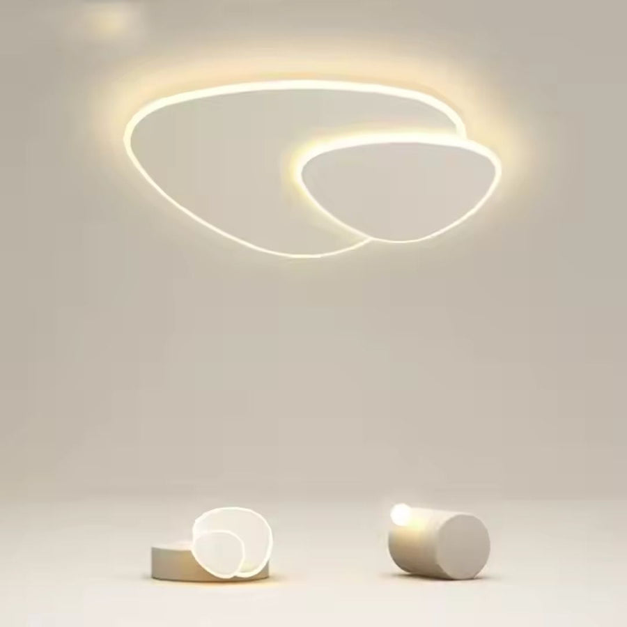 Lustra LED cu telecomanda FUTURA LUMINA 66W, Ovala, lumina Rece/Calda/Neutra, Dimabila, Alb