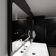 Oglinda LED Rectangulara, 100x60cm, Harmonie MotionGlow Marcello, Sistem Dezaburire, Ceas & Termometru, Lupa Cosmetica, Dimabila