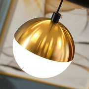 Lustră Suspendată LED Acril Estella cu Telecomandă, 30W, Dimabilă, 3000K/4000K/6000K, Auriu, Metal și Acril