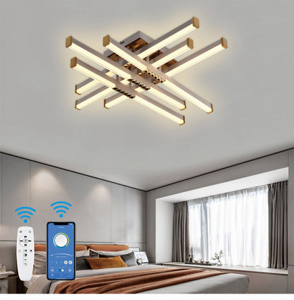 Lustra LED cu Telecomanda LT178/6WH, 84W, 6 Elemente, Lumina Rece/Clada/Neutra, Dimabila, Alb