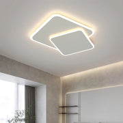 Lustra LED cu telecomanda  FUTURA LUMINA 66W, 2 Patrate, lumina Rece/Calda/Neutra, Dimabila, Alb