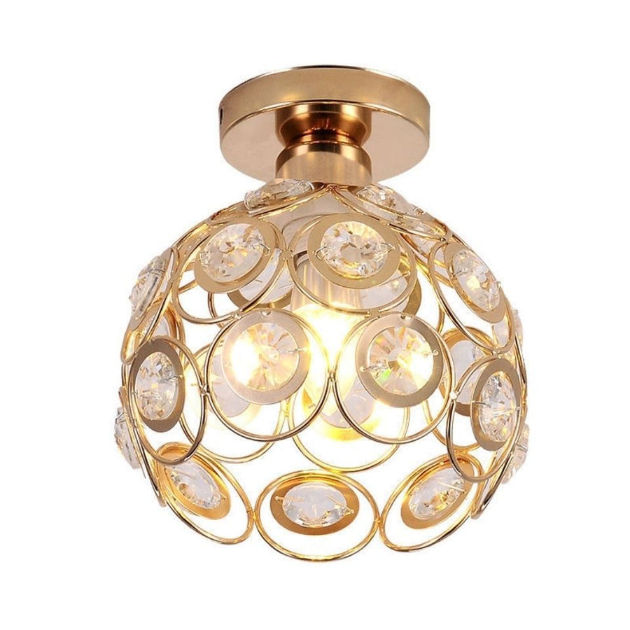 Lustra Vera, 1xE27, D18H15cm,  Auriu, Metal si Cristal