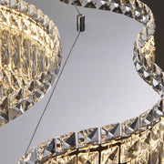 Candelabru Cristal LED cu Telecomanda WAVE Regalis,Lumina Calda/Rece/Neutra  Inaltime Reglabila, Lumina Dimabila, Metal si Cristal