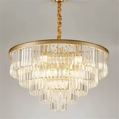 Candelabru Cristal CHAMBORD Eleganza 8xE14, Diametru 48cm, Auriu Mat