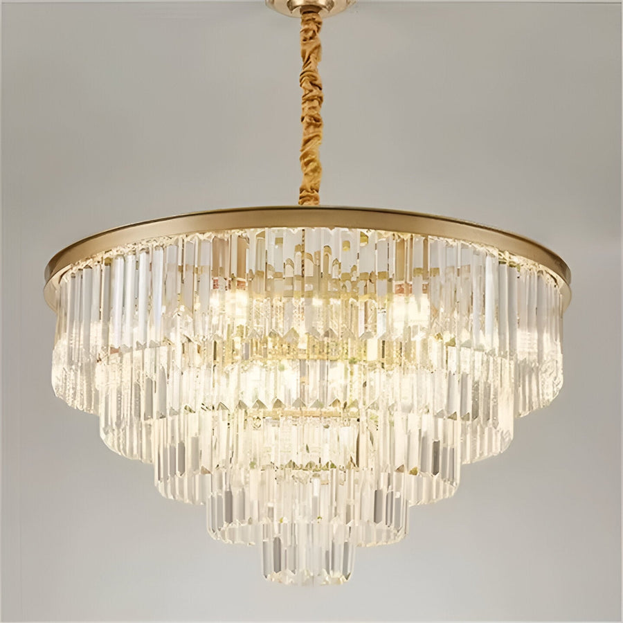 Candelabru Cristal CHAMBORD Eleganza 8xE14, Diametru 48cm, Auriu Mat