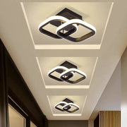 Lustra LED VERTEX Matrix Romburi Suprapuse, Rame Metalice, 24W, 2 Romburi, Lumina Rece/Calda/Neutra 3000K/4000K/6000K, Negru, Metal si Silicon
