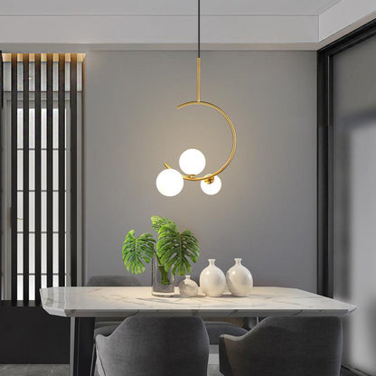 Lustra LOFT Atrium, 3x G9, Alb Auriu, Metal, Inaltime Reglabila