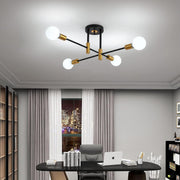 Lustra Modernist Gentile, 4x E27, Negru și Auriu, Design Modern