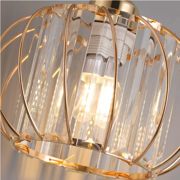 Lustra Clasica Moderna, Suspendata, Monica LC910/3LGD, 3 X E27, Auriu, Metal si Sticla, Inaltime Reglabila