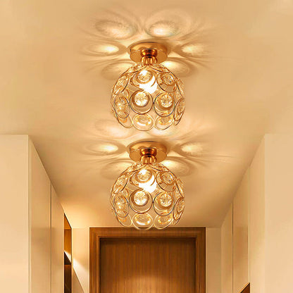Lustra Vera, 1*E27, Auriu, Metal si Cristal
