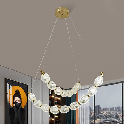 Lustra LED suspendata FAUSTO, 48W, lumina Rece/Calda/Neutra, Inaltime Reglabila, Auriu