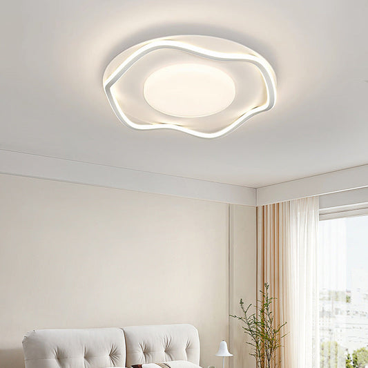 Lustra LED cu telecomanda MODERNO 77W, 2 Cercuri, lumina Rece/Calda/Neutra, Dimabila, Alb