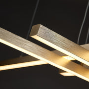 Lustra LED suspendata cu telecomanda GINEVRA 63W, 5 Elemente, lumina Rece/Calda/Neutra, Auriu