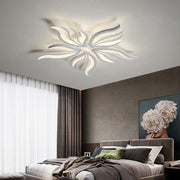Lustra LED cu telecomanda SAKURA 60W, 5 Petale, lumina Rece/Calda/Neutra, Dimabila, Alb