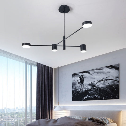 Lustra LED GALIOS 48W, 4 Elemente, lumina Rece/Calda/Neutra, Negru