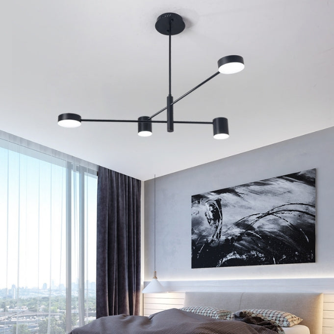 Lustra LED GALIOS 48W, 4 Elemente, lumina Rece/Calda/Neutra, Negru