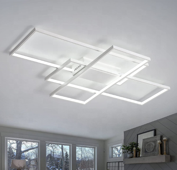 Lustra LED cu telecomanda LANDYN 78W, lumina Rece/Calda/Neutra, Dimabila, Alb