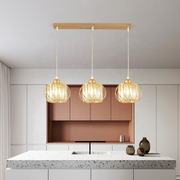 Lustra Clasica Moderna, Suspendata, Monica LC910/3LGD, 3 X E27, Auriu, Metal si Sticla, Inaltime Reglabila