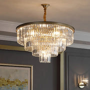 Candelabru Cristal CHAMBORD Eleganza 8xE14, Diametru 48cm, Auriu Mat