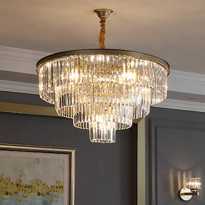 Candelabru Cristal CHAMBORD Nobile 5xE14, Diametru 38cm, Auriu Mat