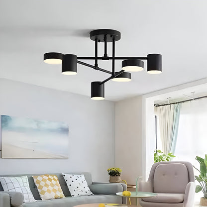Lustra LED  GALIOS 72W, 6 Elemente, lumina Rece/Calda/Neutra, Negru