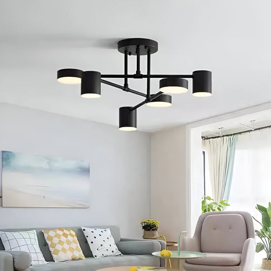 Lustra LED  GALIOS 72W, 6 Elemente, lumina Rece/Calda/Neutra, Negru