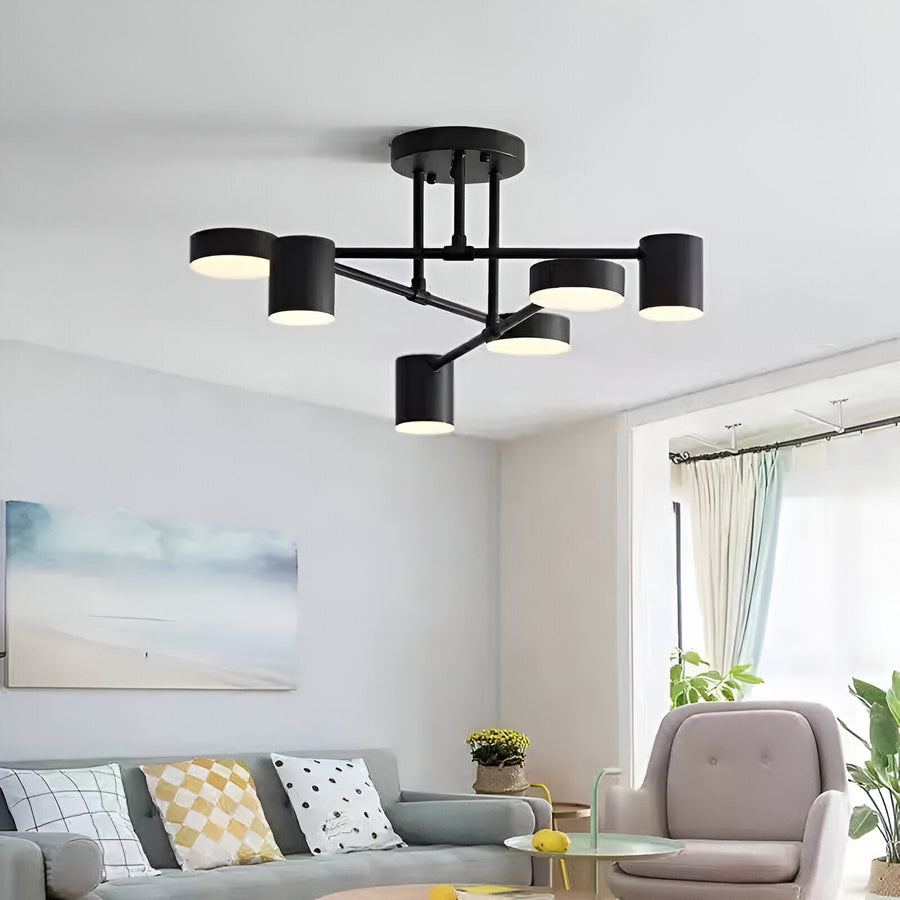 Lustra LED  GALIOS 72W, 6 Elemente, lumina Rece/Calda/Neutra, Negru