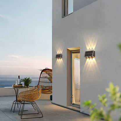 Aplica LED Exterior Solaris, 8 Surse de lumina, Lumina Calda, Negru