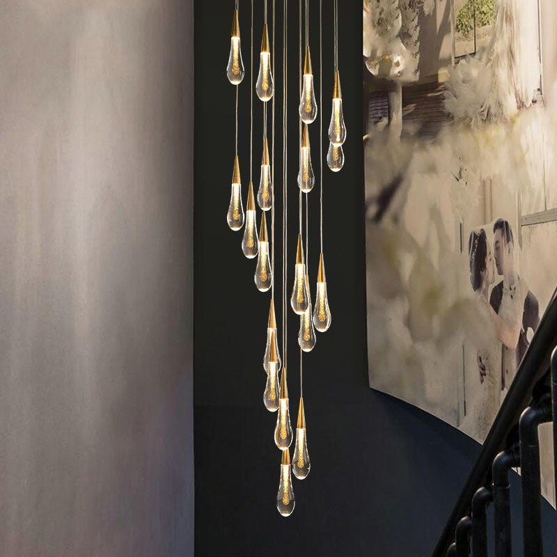 Candelabru Cristal LED Suspendat, Iustinian, Diametru 60cm, Inaltime Reglabila, Auriu, Metal si Cristal