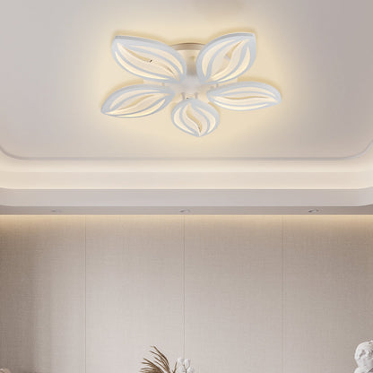 Lustra LED cu telecomanda ORCHID 66W, 5 Petale, lumina Rece/Calda/Neutra, Dimabila, Alb