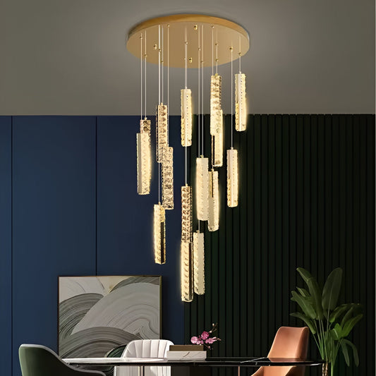 Candelabru Cristal LED 82W 3000K4000K6000K Amiri Diametru 40cm x Inaltime 300cm