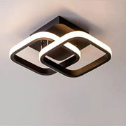Lustra LED VERTEX Matrix Romburi Suprapuse, Rame Metalice, 24W, 2 Romburi, Lumina Rece/Calda/Neutra 3000K/4000K/6000K, Negru, Metal si Silicon