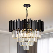 Candelabru Cristal BLOIS 10x E27 Negru Auriu