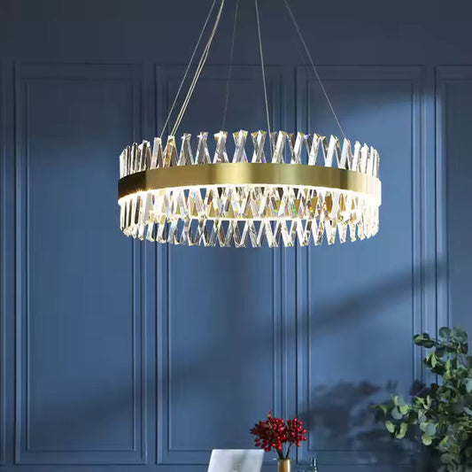Candelabru LED CASERTA Nobile cu Telecomandă, 41W, Dimabil, Diametru 40cm, Auriu