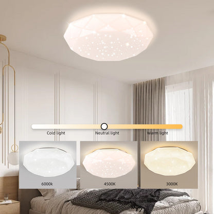 Plafoniera LED, 51W, Diametru 40cm, Lumina Calda/Rece/Neutra, Alb