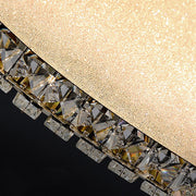 Lustra LED cu telecomanda si cristal LLC152/500CH 42W, 49cm, Cerc, lumina Rece/Calda/Neutra, Dimabila, Auriu