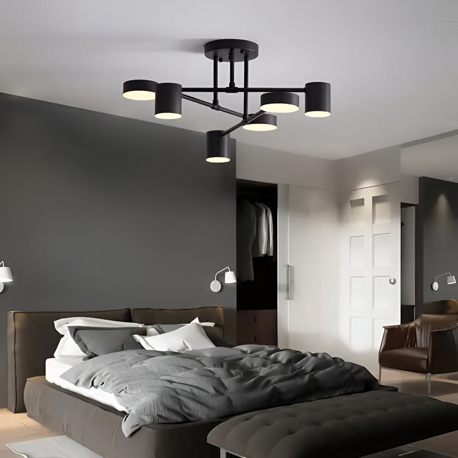 Lustra LED  GALIOS 72W, 6 Elemente, lumina Rece/Calda/Neutra, Negru