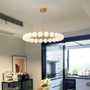 Lustră Suspendată LED Acril Celeste 42W cu Telecomandă, Dimabilă, Lumina Calda/Neutra/Rece 3000K/4000K/6000K, Auriu, Metal și Acril