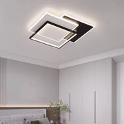 Lustra LED cu telecomanda CHIARA 98W, 3 Patrate, lumina Rece/Calda/Neutra, Dimabila, Negru