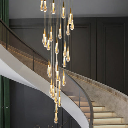 Candelabru Cristal LED Suspendat, Iustinian, Diametru 60cm, Inaltime Reglabila, Auriu, Metal si Cristal