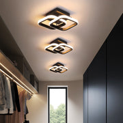 Lustra LED VERTEX Matrix Romburi Suprapuse, Rame Metalice, 24W, 2 Romburi, Lumina Rece/Calda/Neutra 3000K/4000K/6000K, Negru, Metal si Silicon